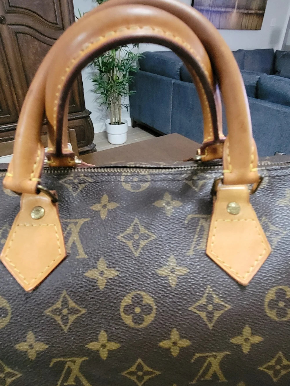 Louis Vuitton Brown Monogram Speedy 35 9.00Top-Handle Bag